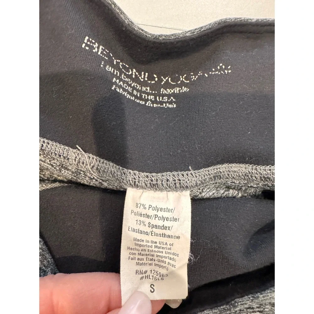 Beyond Yoga Womens Gray Heathered Leggings‎ Strappy Ankle Size S